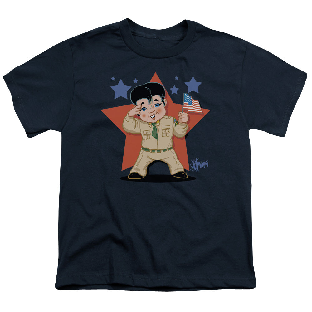 Elvis Presley Lil G I Kids Youth T Shirt Navy Blue Officially Licensed