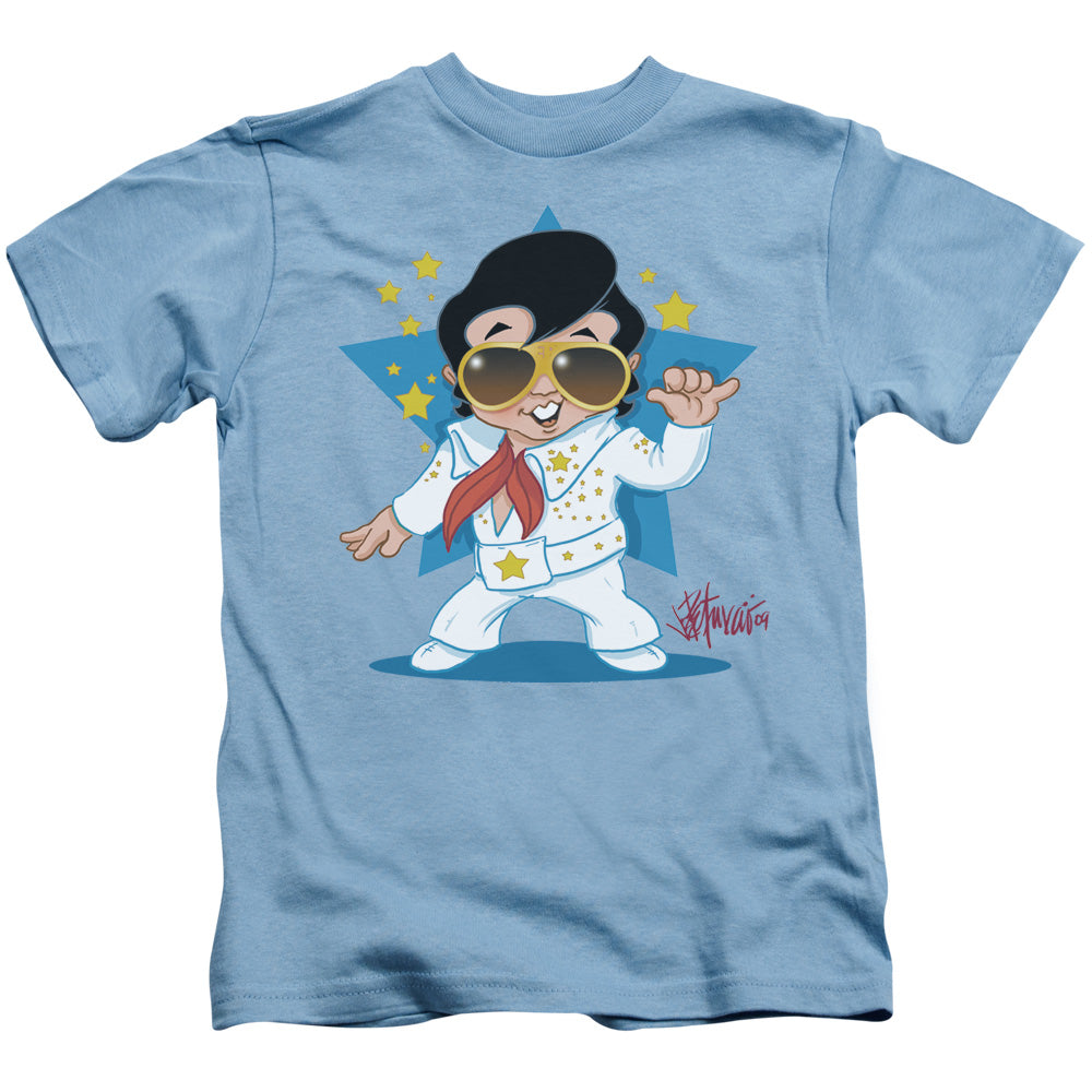 Elvis Presley Jumpsuit Juvenile Kids Youth T Shirt Carolina Blue Officially Licensed