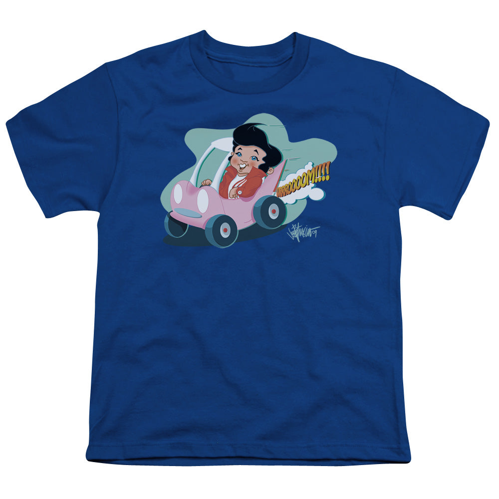 Elvis Presley Speedway Kids Youth T Shirt Royal Blue Officially Licensed