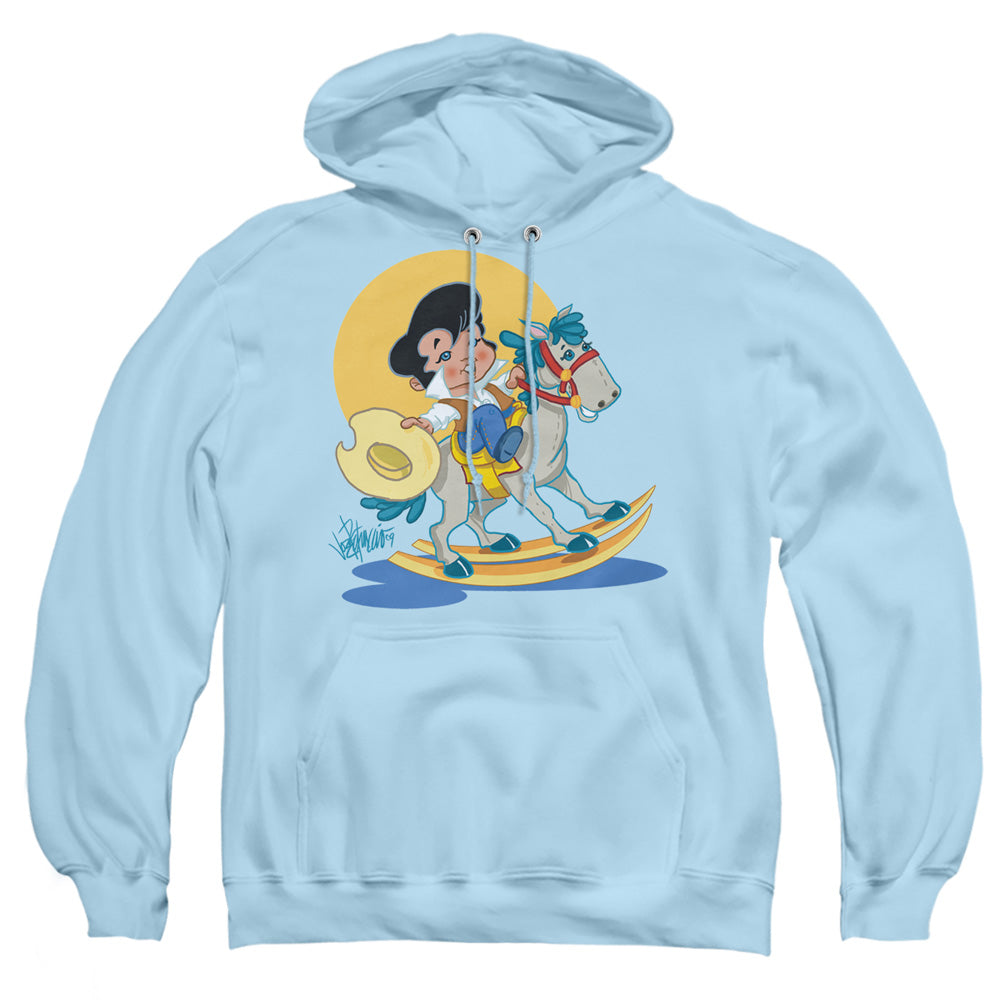 Elvis Presley Yip E Mens Hoodie Light Blue Officially Licensed