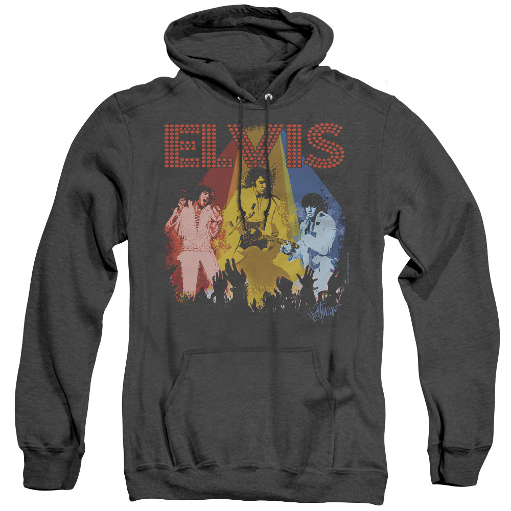 Elvis Presley Vegas Remembered Heather Mens Hoodie Black Officially Licensed