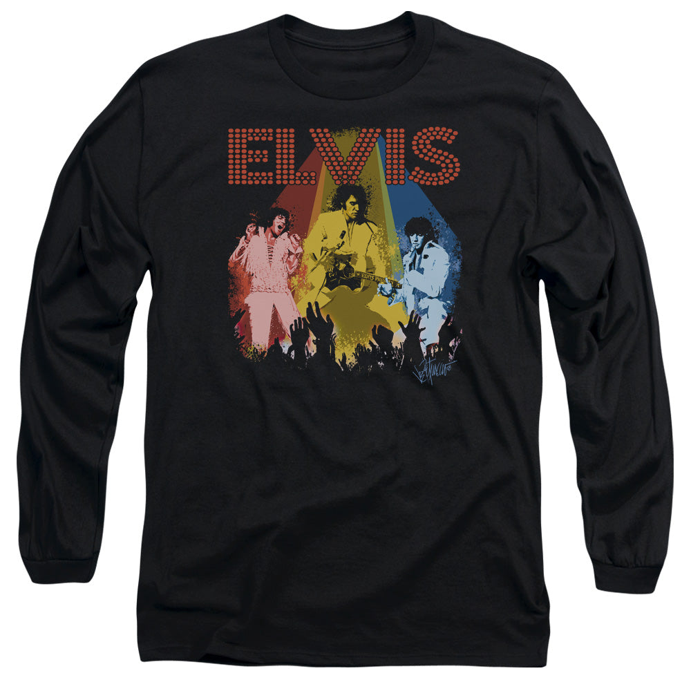 Elvis Presley Vegas Remembered Mens Long Sleeve Shirt Black Officially Licensed Officially Licensed
