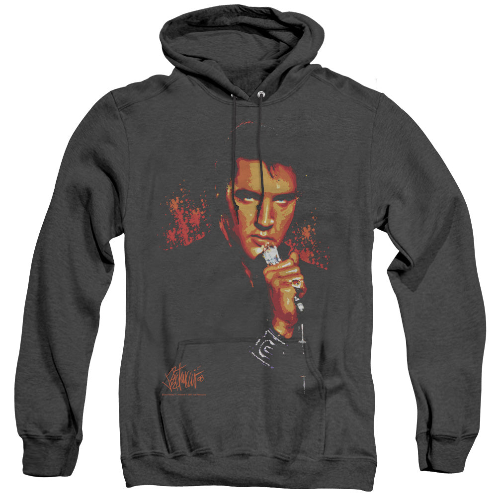 Elvis Presley Trouble Mens Heather Hoodie Black Officially Licensed