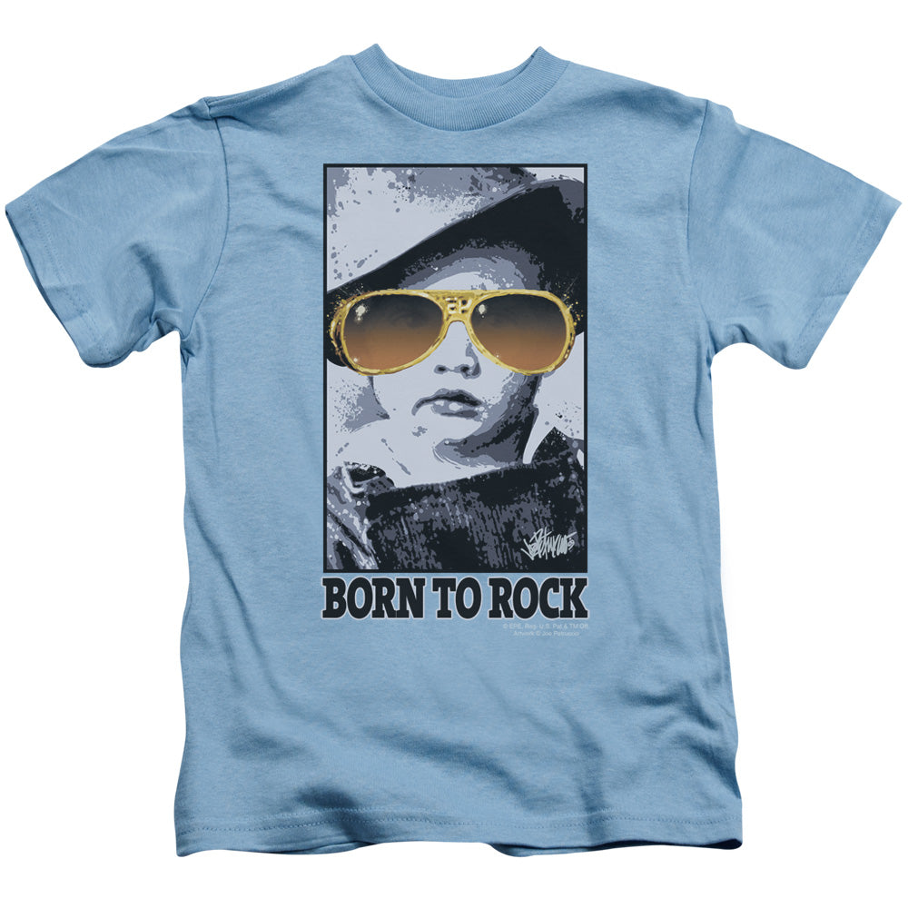 Elvis Presley Born to Rock Juvenile Kids Youth T Shirt Carolina Blue Officially Licensed