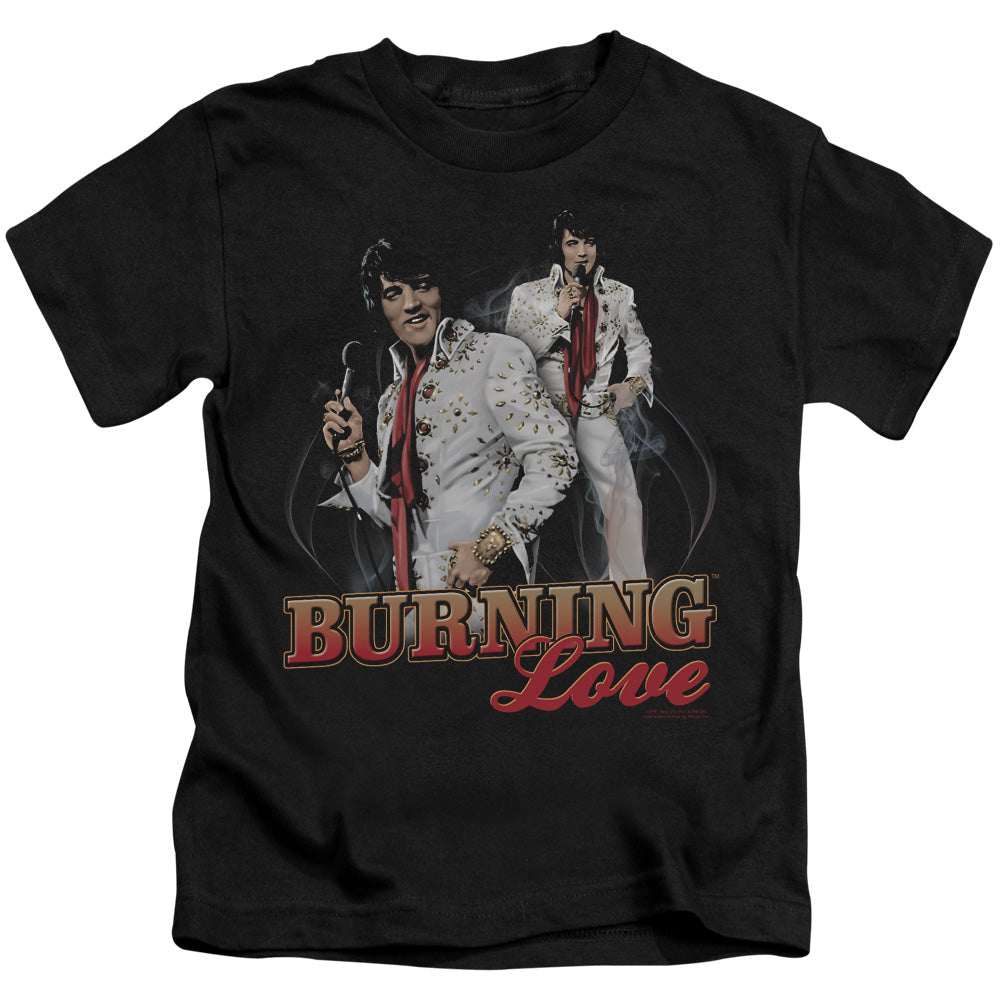 Elvis Presley Burning Love Juvenile Kids Youth T Shirt Black Officially Licensed