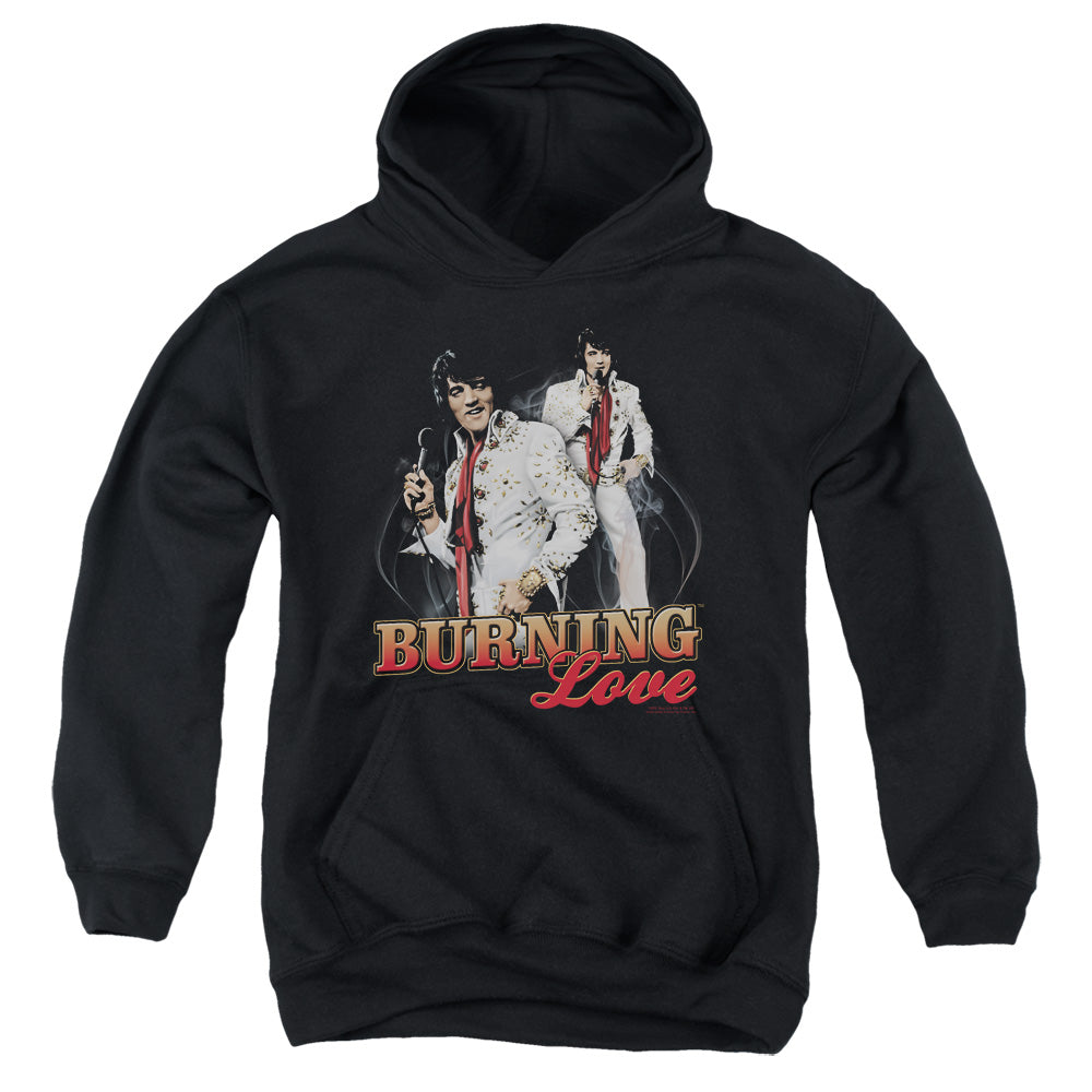 Elvis Presley Burning Love Kids Youth Hoodie Black Officially Licensed