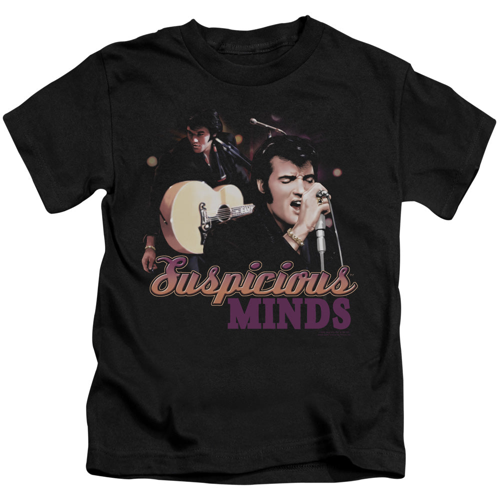 Elvis Presley Suspicious Minds Juvenile Kids Youth T Shirt Black Officially Licensed