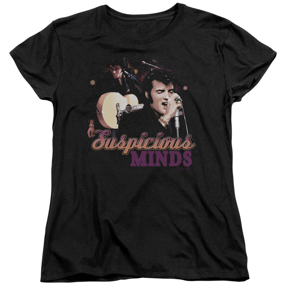 Elvis Presley Suspicious Minds Womens T Shirt Black Officially Licensed