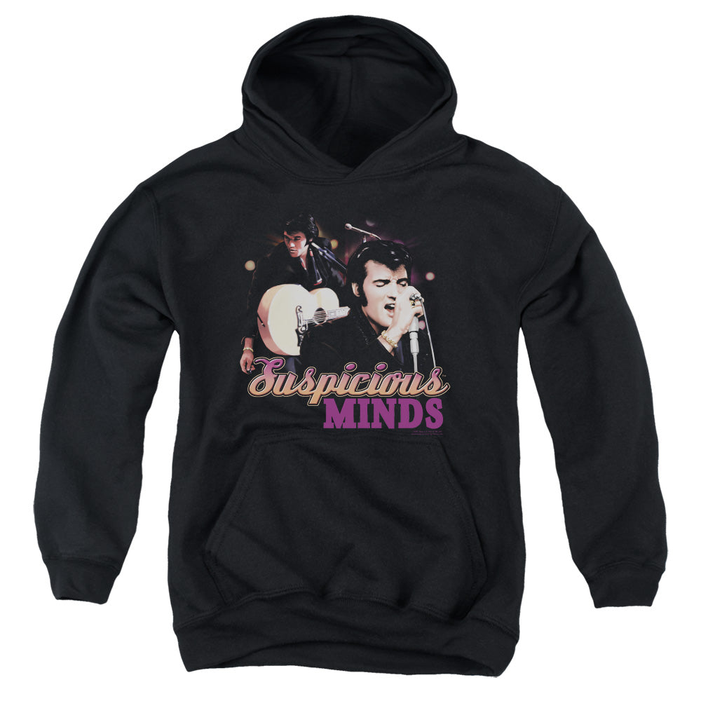 Elvis Presley Suspicious Minds Kids Youth Hoodie Black Officially Licensed