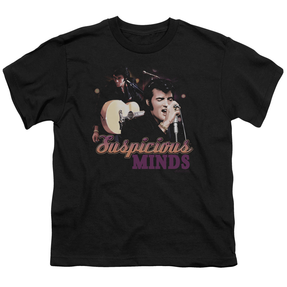 Elvis Presley Suspicious Minds Kids Youth T Shirt Black Officially Licensed