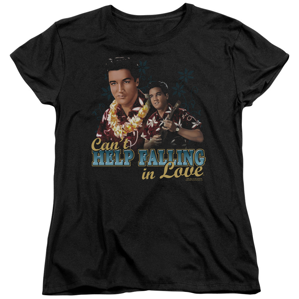 Elvis Presley Cant Help Falling Womens T Shirt Black Officially Licensed