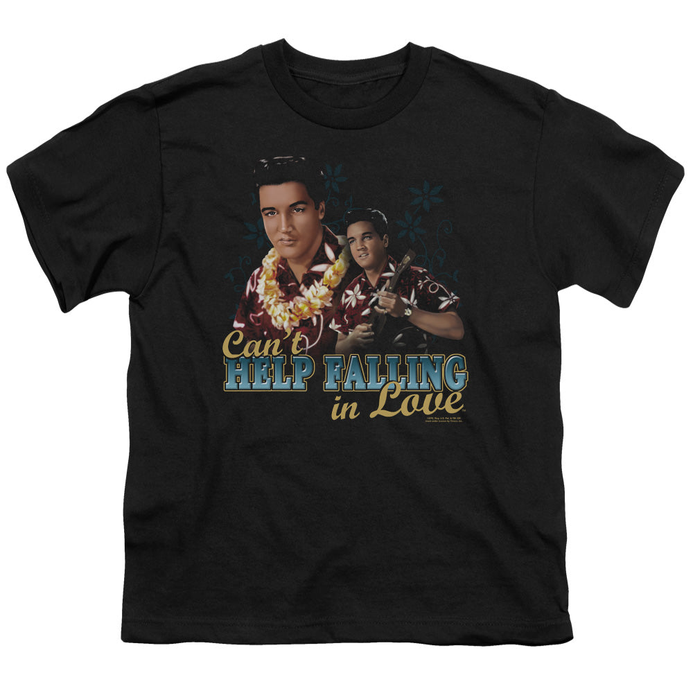 Elvis Presley Cant Help Falling Kids Youth T Shirt Black Officially Licensed