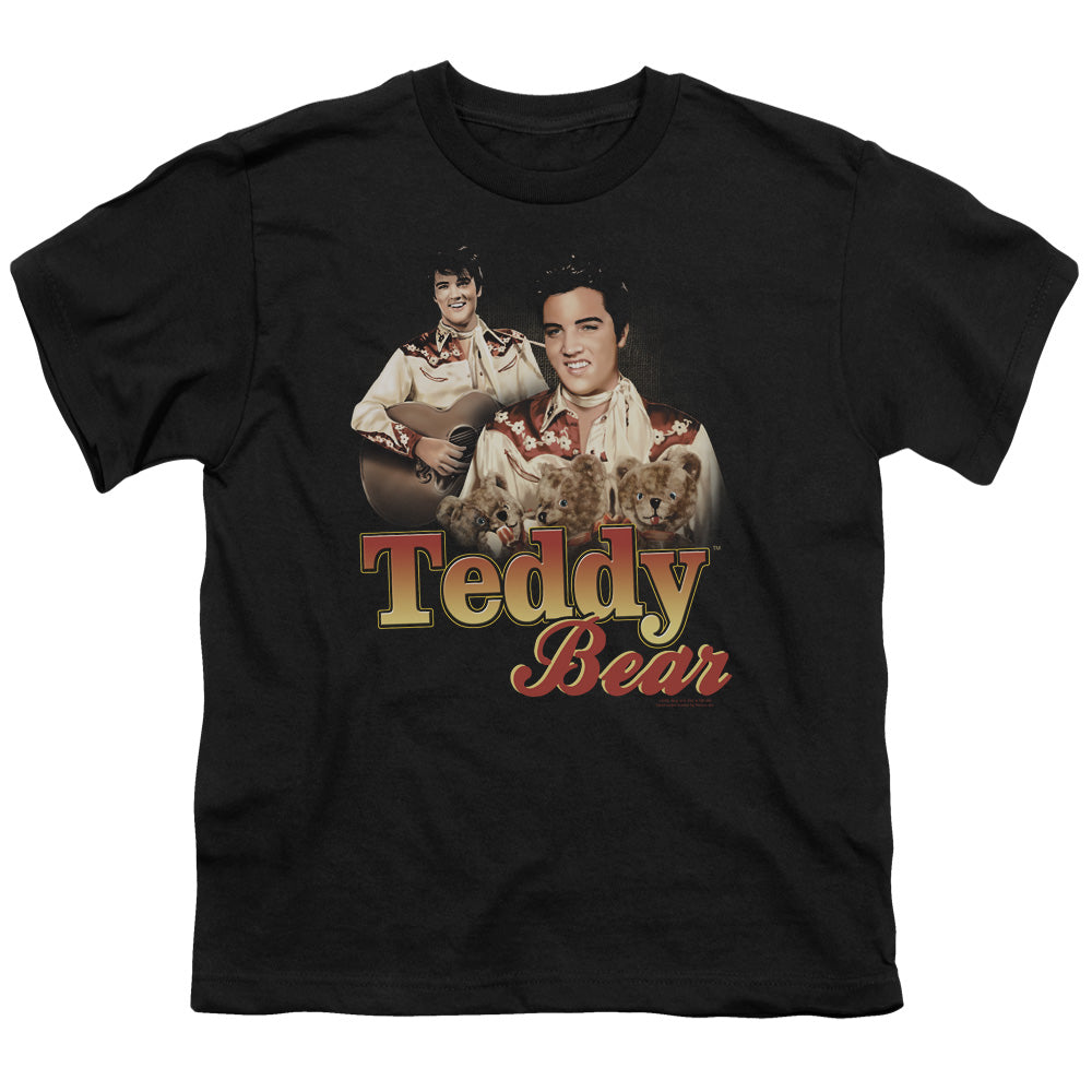 Elvis Presley Teddy Bear Kids Youth T Shirt Black Officially Licensed