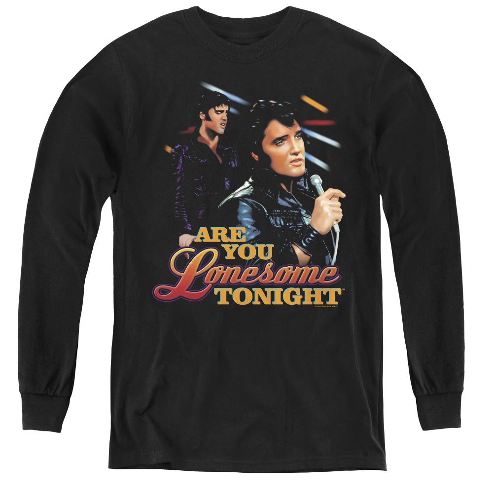 Elvis Presley Are You Lonesome Long Sleeve Kids Youth T Shirt Black Officially Licensed