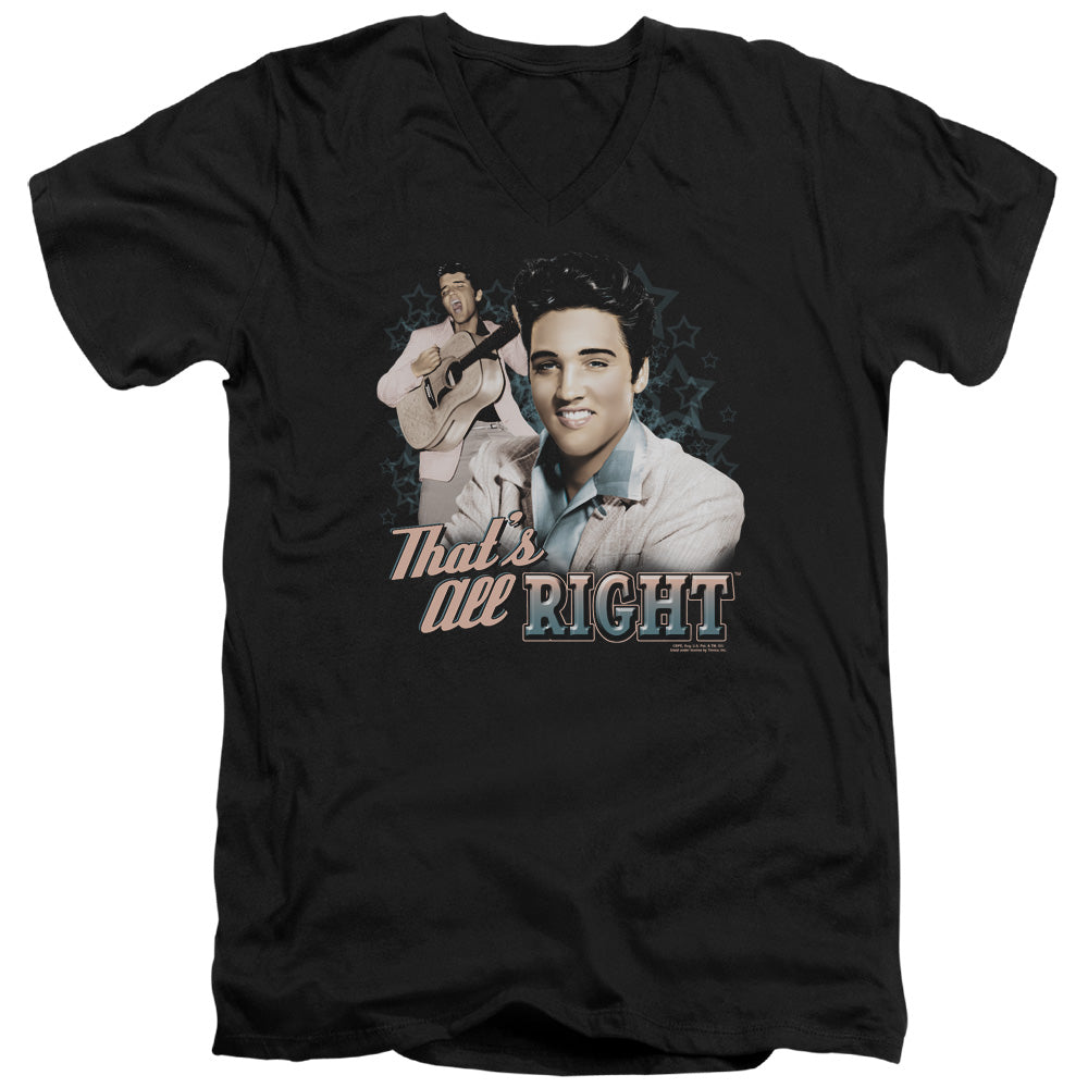 Elvis Presley Thats All Right Mens Slim Fit V-Neck T Shirt Black Officially Licensed