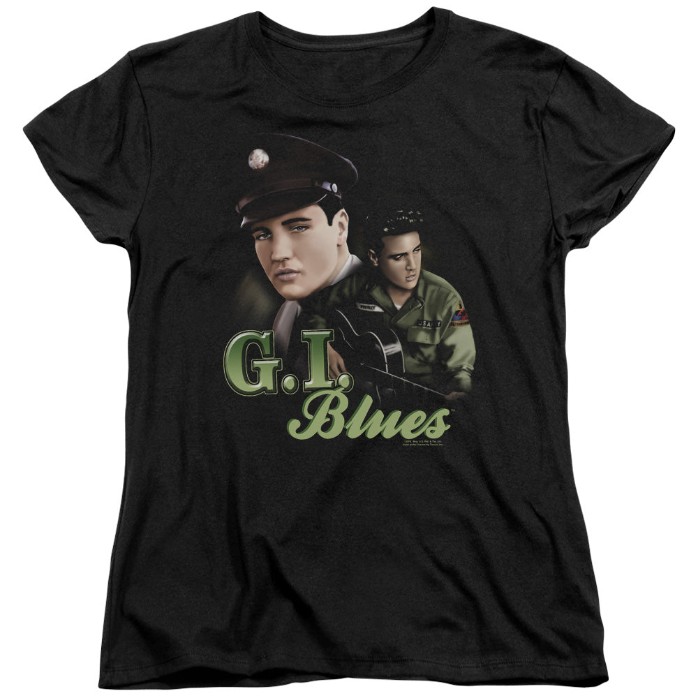 Elvis Presley G I Blues Womens T Shirt Black Officially Licensed