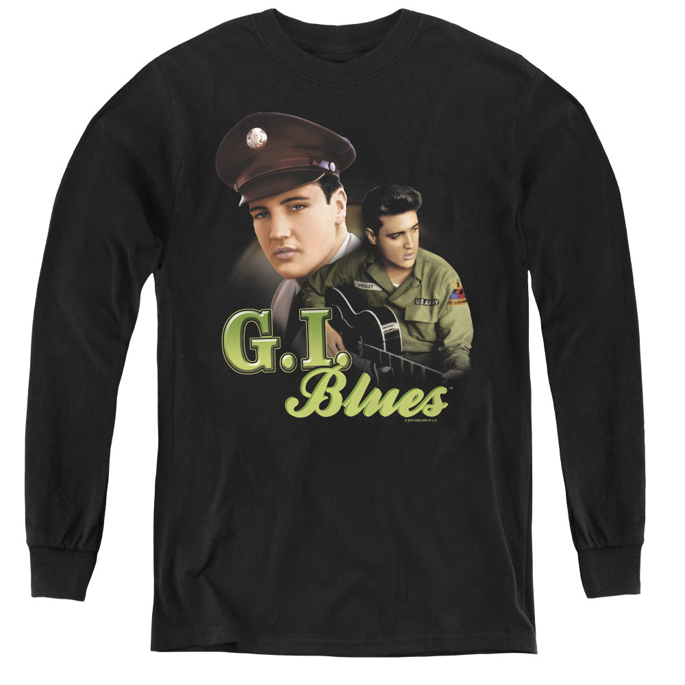 Elvis Presley G I Blues Long Sleeve Kids Youth T Shirt Black Officially Licensed