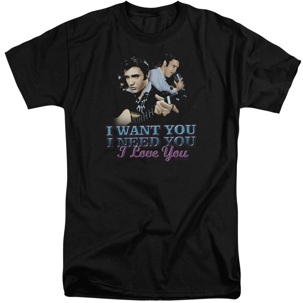 Elvis Presley I Want You Mens Tall T Shirt Black Officially Licensed