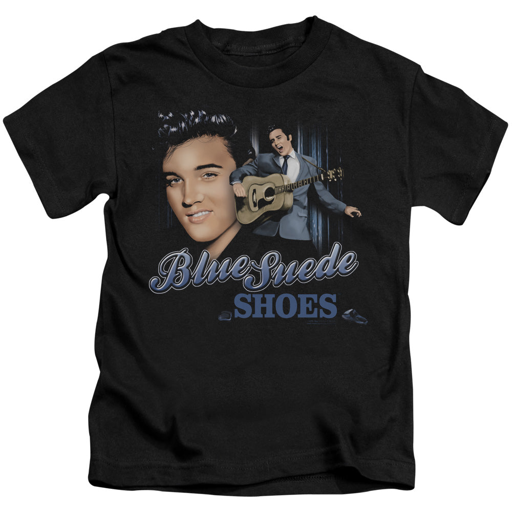 Elvis Presley Blue Suede Shoes Juvenile Kids Youth T Shirt Black Officially Licensed