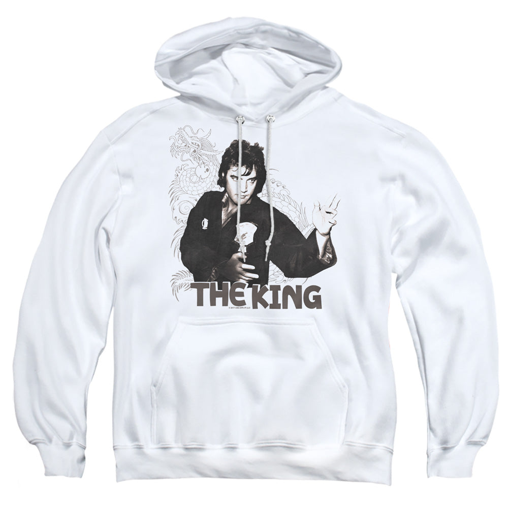 Elvis Presley Fighting King Mens Hoodie White Officially Licensed