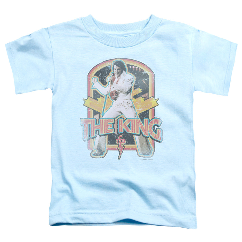Elvis Presley Distressed King Toddler Kids Youth T Shirt Light Blue Officially Licensed