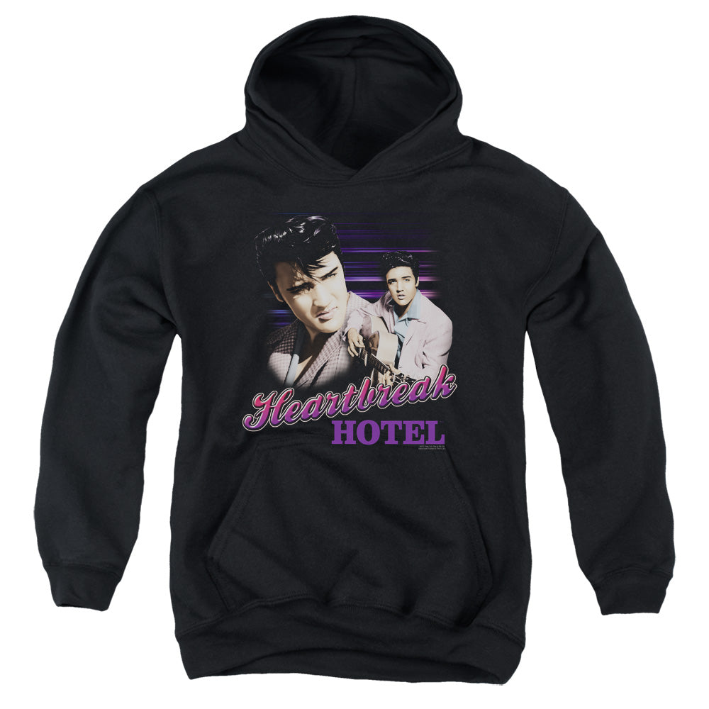 Elvis Presley Heartbreak Hotel Kids Youth Hoodie Black Officially Licensed