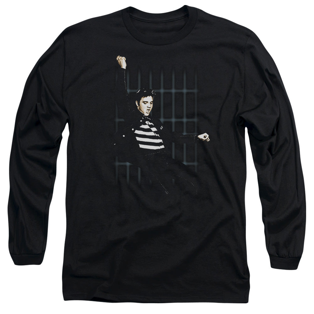 Elvis Presley Blue Bars Mens Long Sleeve Shirt Black Officially Licensed Officially Licensed