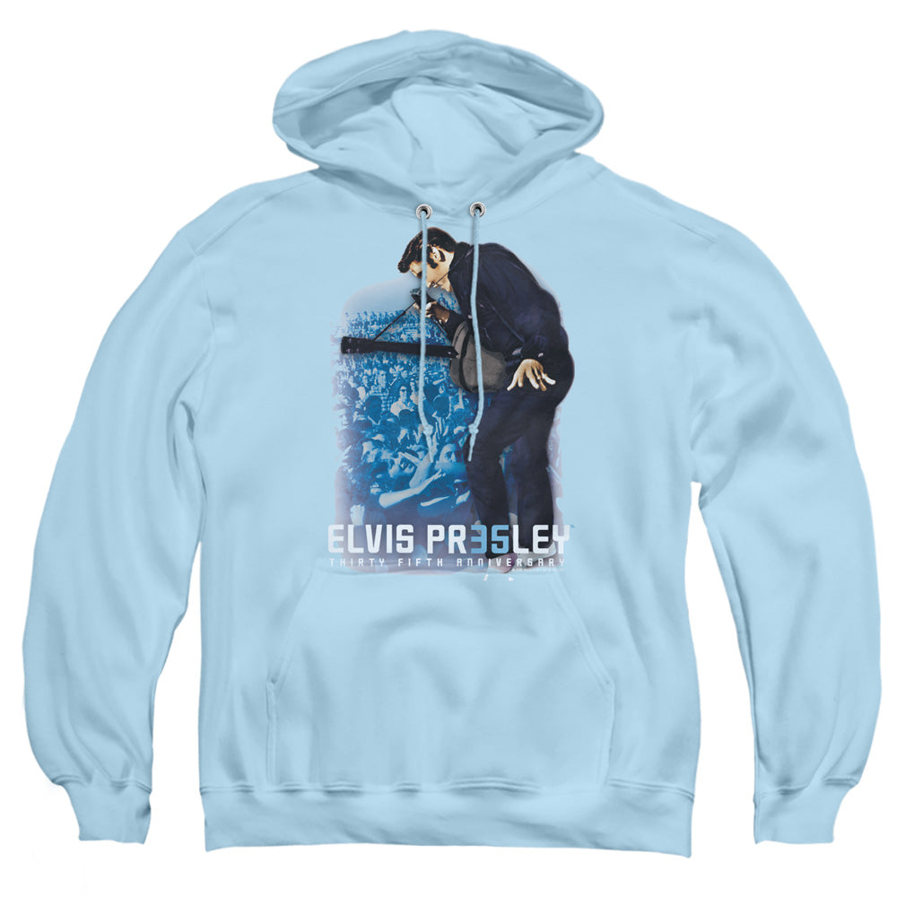 Elvis Presley 35Th Anniversary 3 Mens Hoodie Light Blue Officially Licensed
