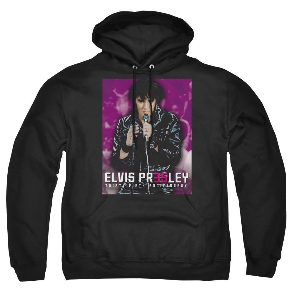 Elvis Presley 35 Leather Mens Hoodie Black Officially Licensed