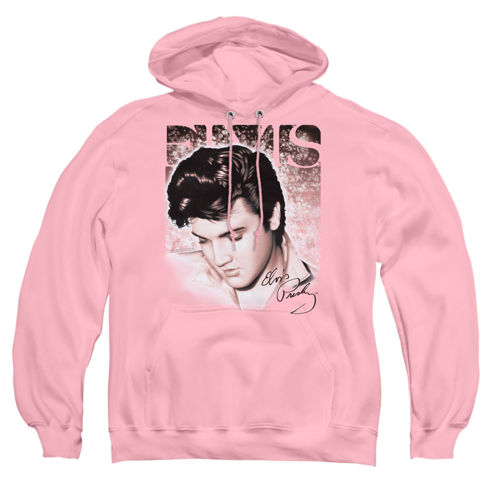 Elvis Presley Star Light Mens Hoodie Pink Officially Licensed
