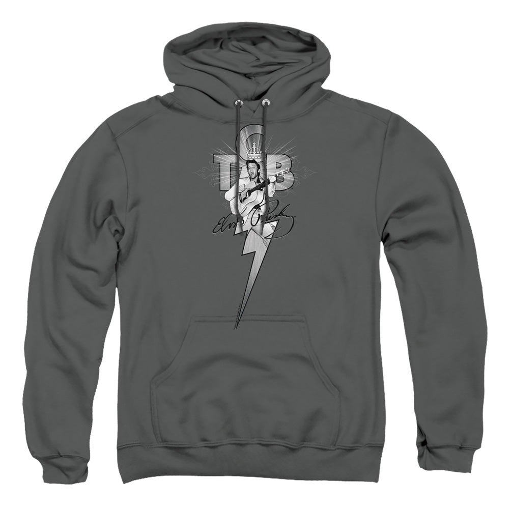 Elvis Presley Tcb Ornate Mens Hoodie Charcoal Officially Licensed