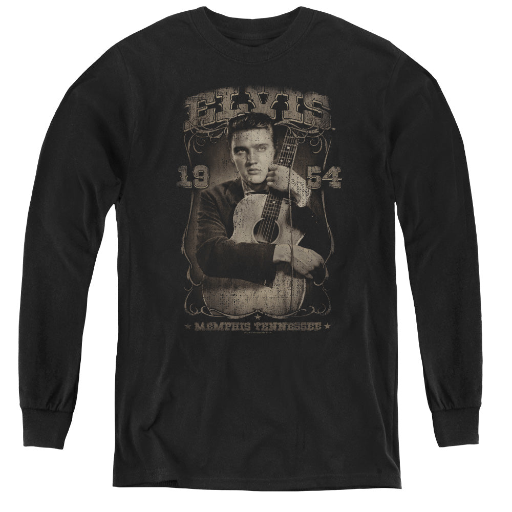 Elvis Presley 1954 Long Sleeve Kids Youth T Shirt Black Officially Licensed