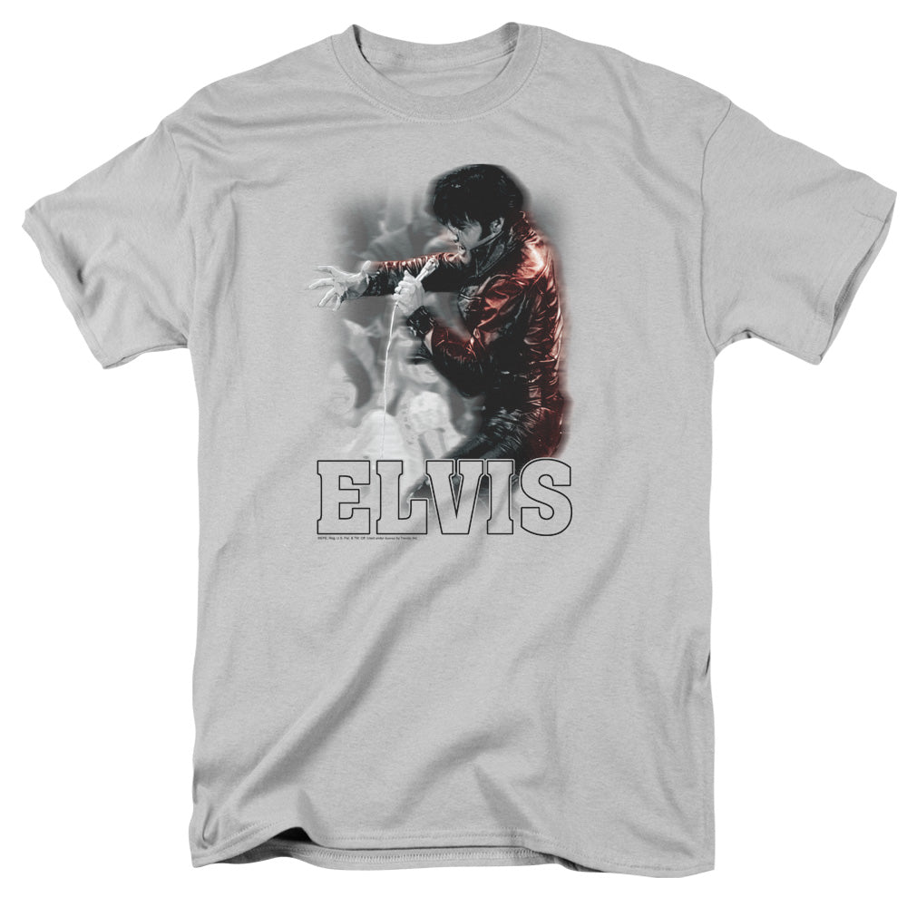 Elvis Presley Black Leather Mens T Shirt Silver Officially Licensed