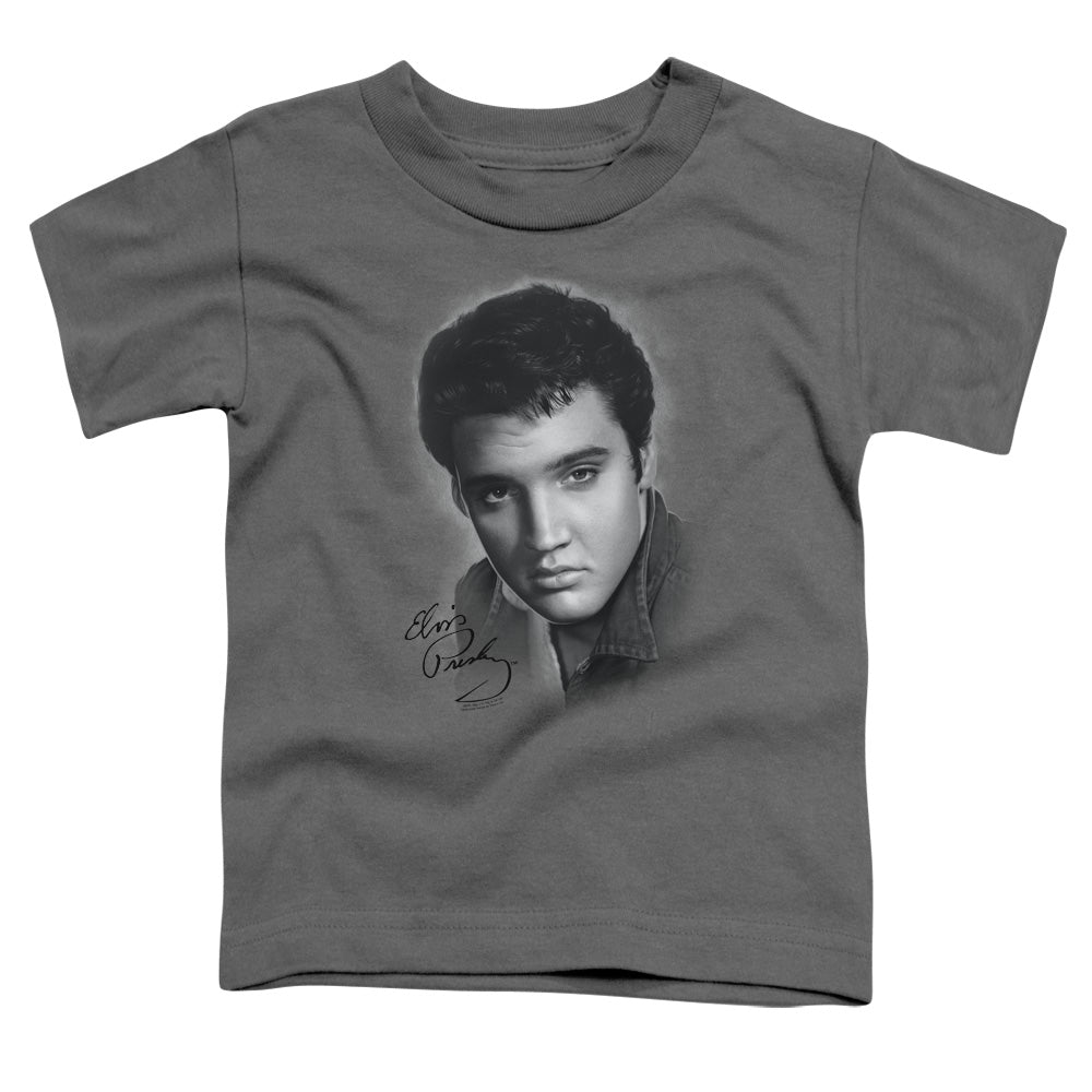 Elvis Presley Grey Portrait Toddler Kids Youth T Shirt Charcoal Officially Licensed