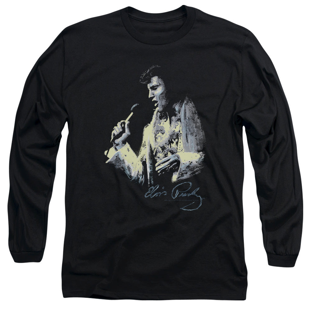 Elvis Presley Painted King Mens Long Sleeve Shirt Black Officially Licensed Officially Licensed