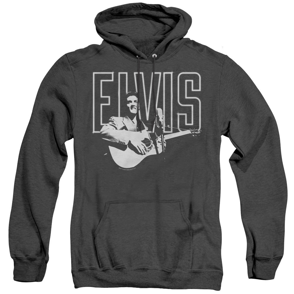 Elvis Presley White Glow Heather Mens Hoodie Black Officially Licensed