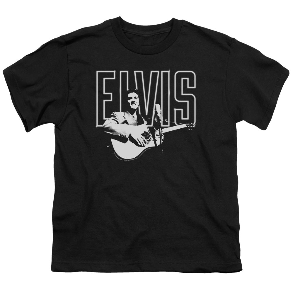 Elvis Presley White Glow Kids Youth T Shirt Black Officially Licensed