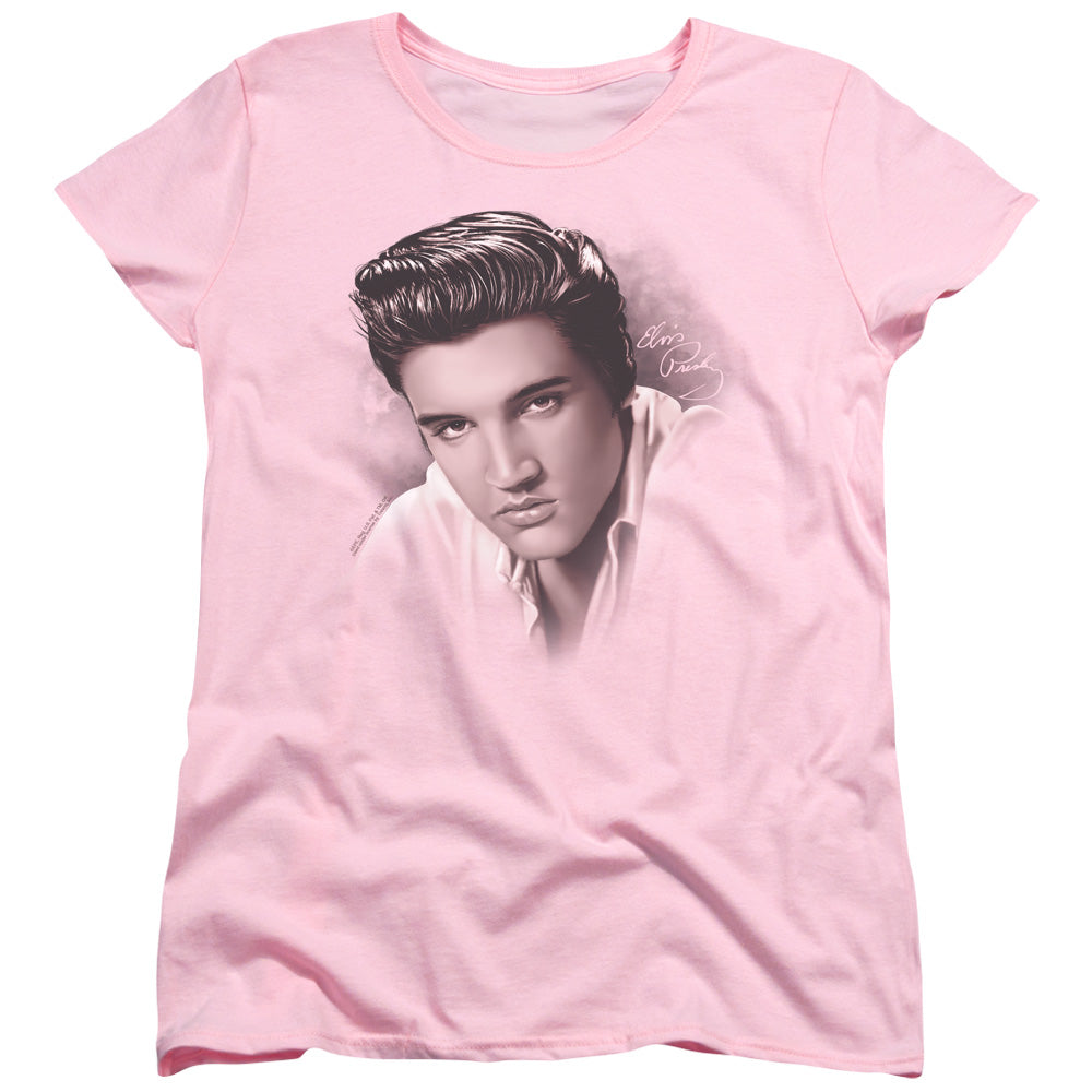 Elvis Presley the Stare Womens T Shirt Pink Officially Licensed