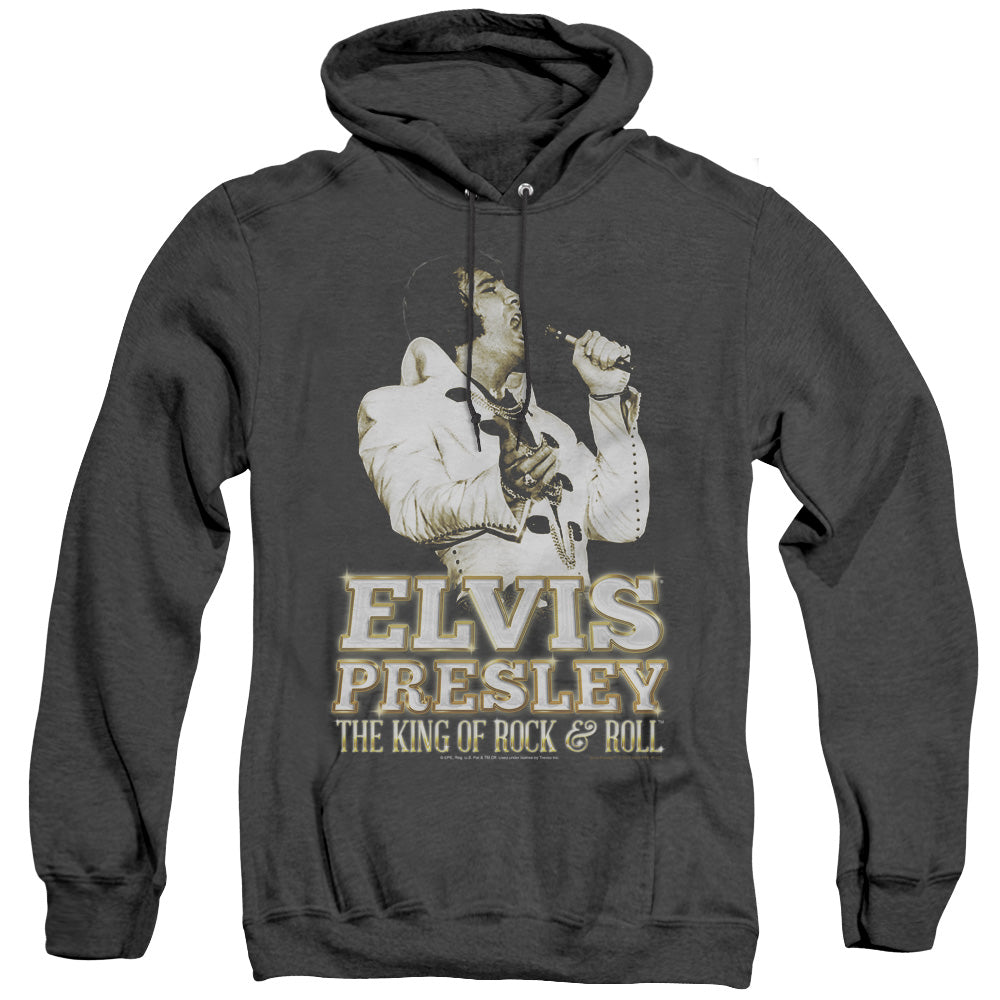 Elvis Presley Golden Mens Heather Hoodie Black Officially Licensed