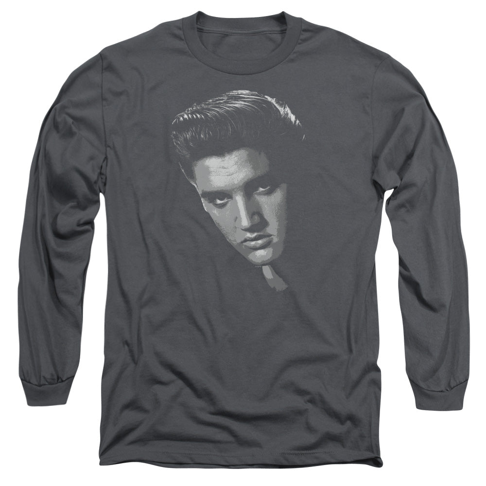 Elvis Presley American Idol Mens Long Sleeve Shirt Charcoal Officially Licensed Officially Licensed