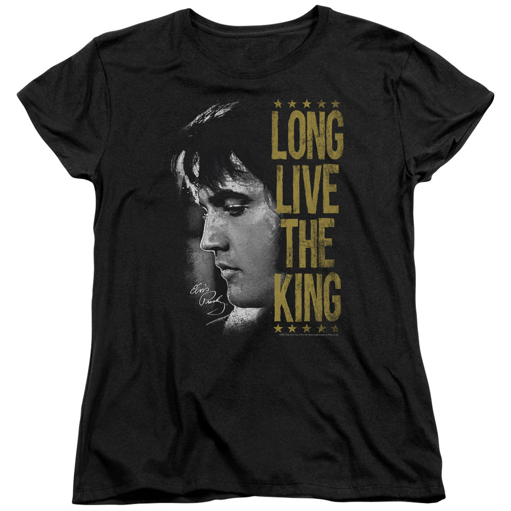 Elvis Presley Long Live the King Womens T Shirt Black Officially Licensed