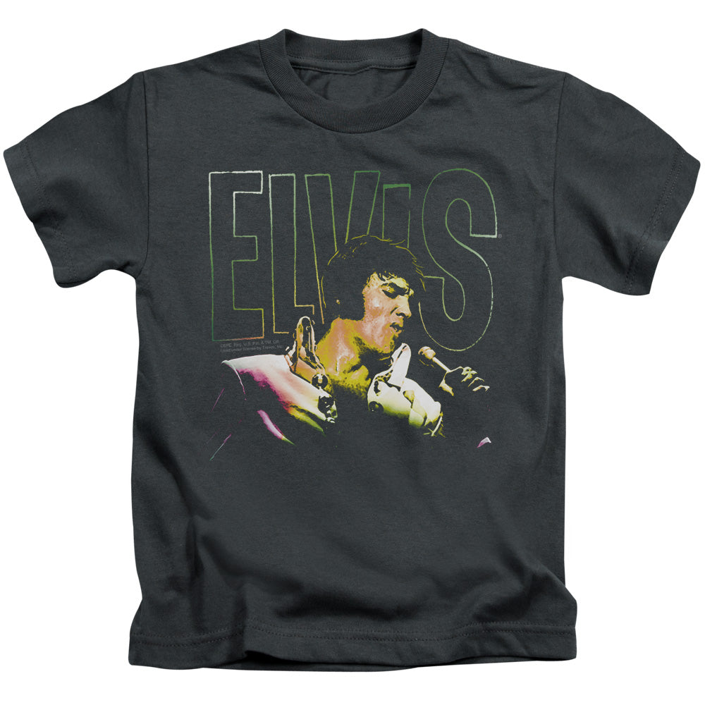 Elvis Presley Multicolored Juvenile Kids Youth T Shirt Charcoal Officially Licensed