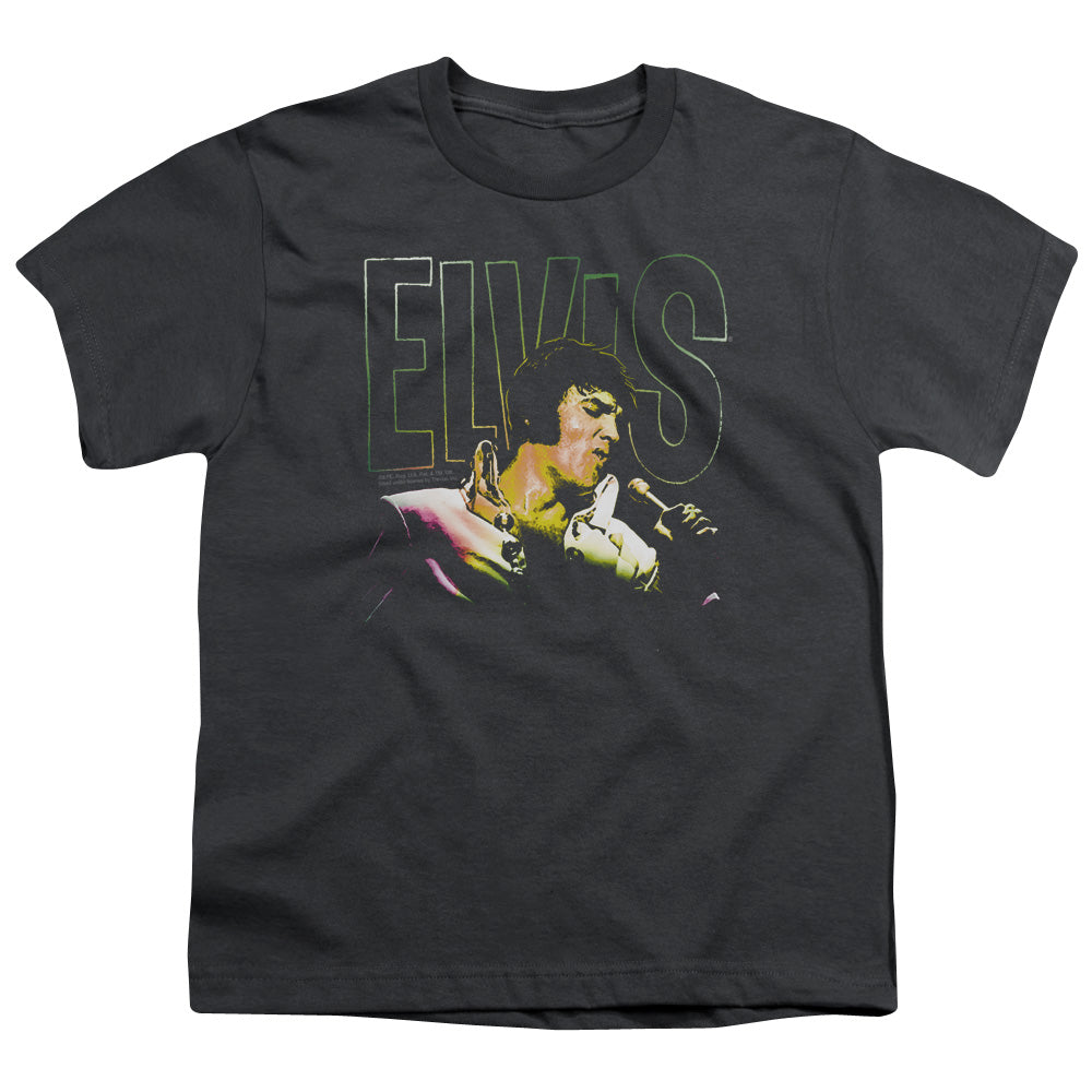 Elvis Presley Multicolored Kids Youth T Shirt Charcoal Officially Licensed