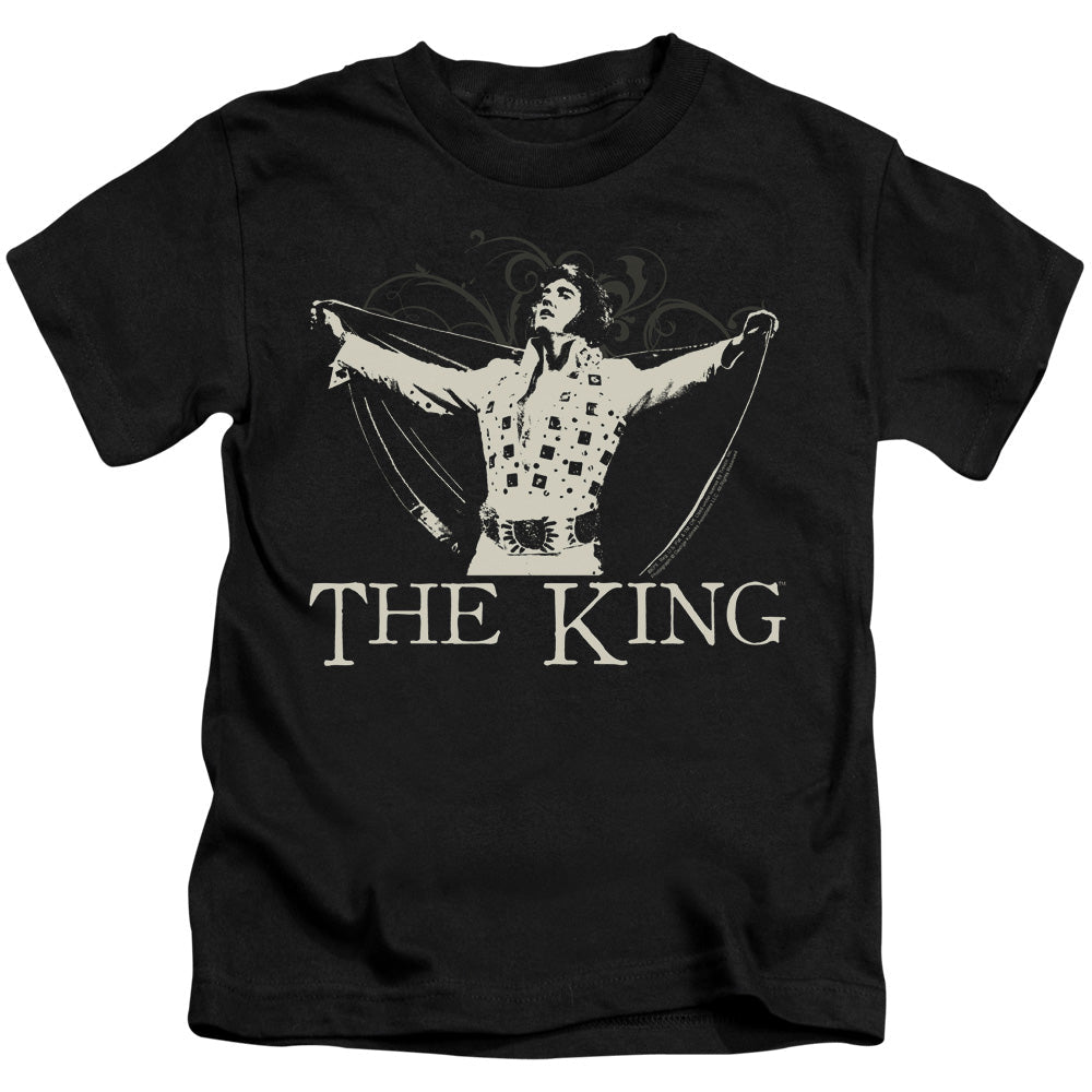 Elvis Presley Ornate King Juvenile Kids Youth T Shirt Black Officially Licensed