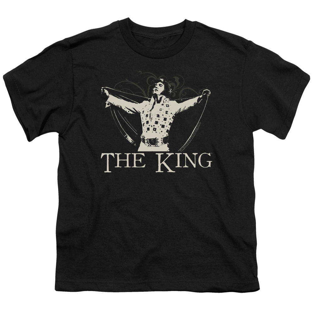 Elvis Presley Ornate King Kids Youth T Shirt Black Officially Licensed