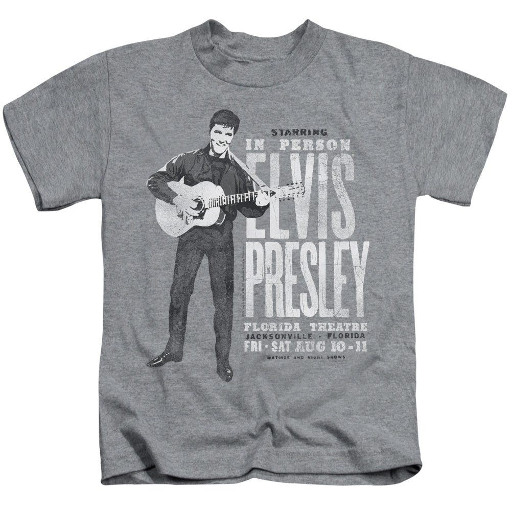 Elvis Presley in Person Juvenile Kids Youth T Shirt Athletic Heather Officially Licensed