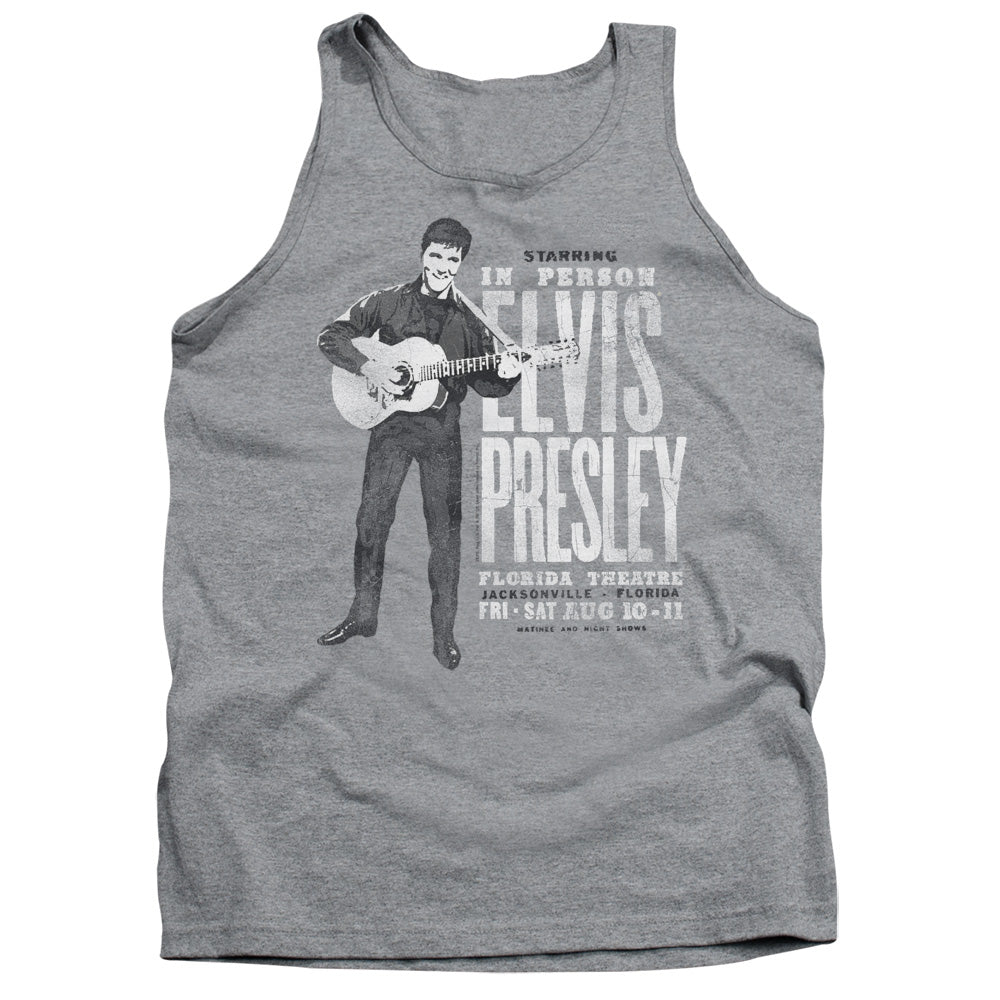 Elvis Presley In Person Mens Tank Top Shirt Athletic Heather Officially Licensed