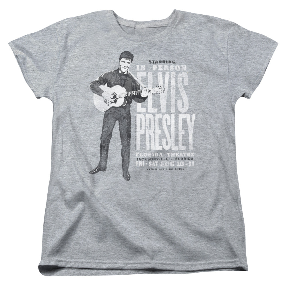 Elvis Presley in Person Womens T Shirt Athletic Heather Officially Licensed