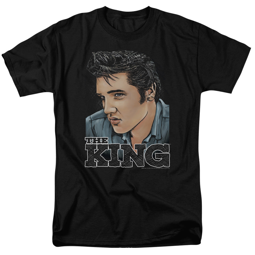 Elvis Presley Graphic King Mens T Shirt Black Officially Licensed