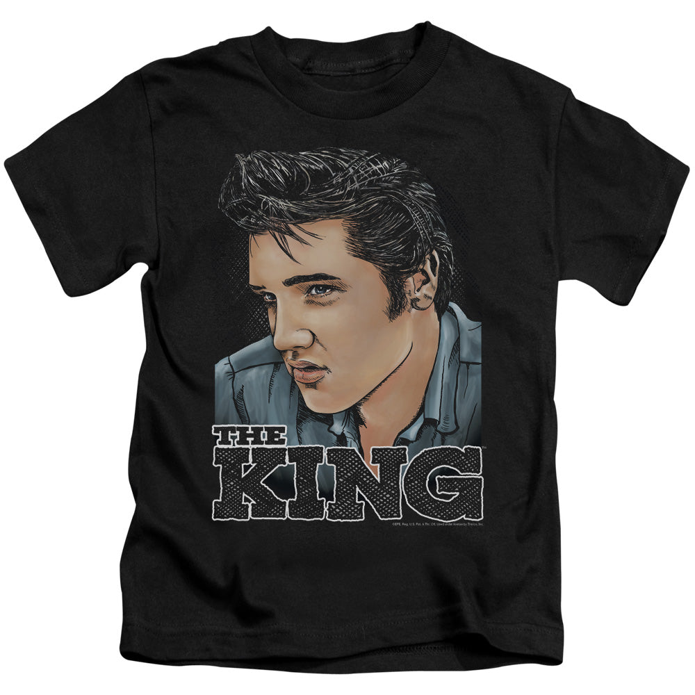 Elvis Presley Graphic King Juvenile Kids Youth T Shirt Black Officially Licensed